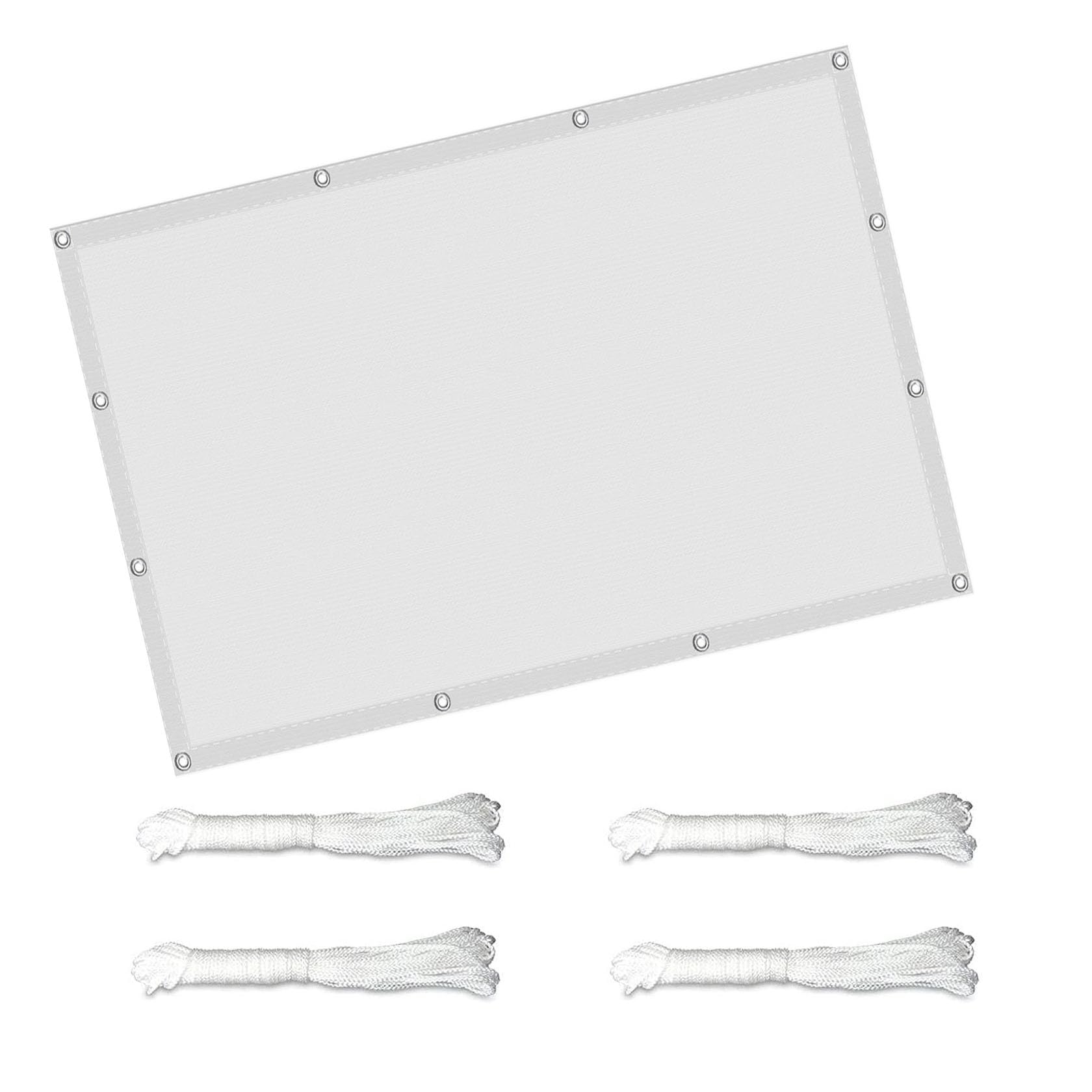 Voile d'ombrage rectangulaire 2,6x2,7m blanc avec oeillets pour terrasse