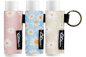 WK IEASON Lip Balm Holder Keychain Clip On Lipstick Sleeve Chapstick Sleeve Holder Keychain