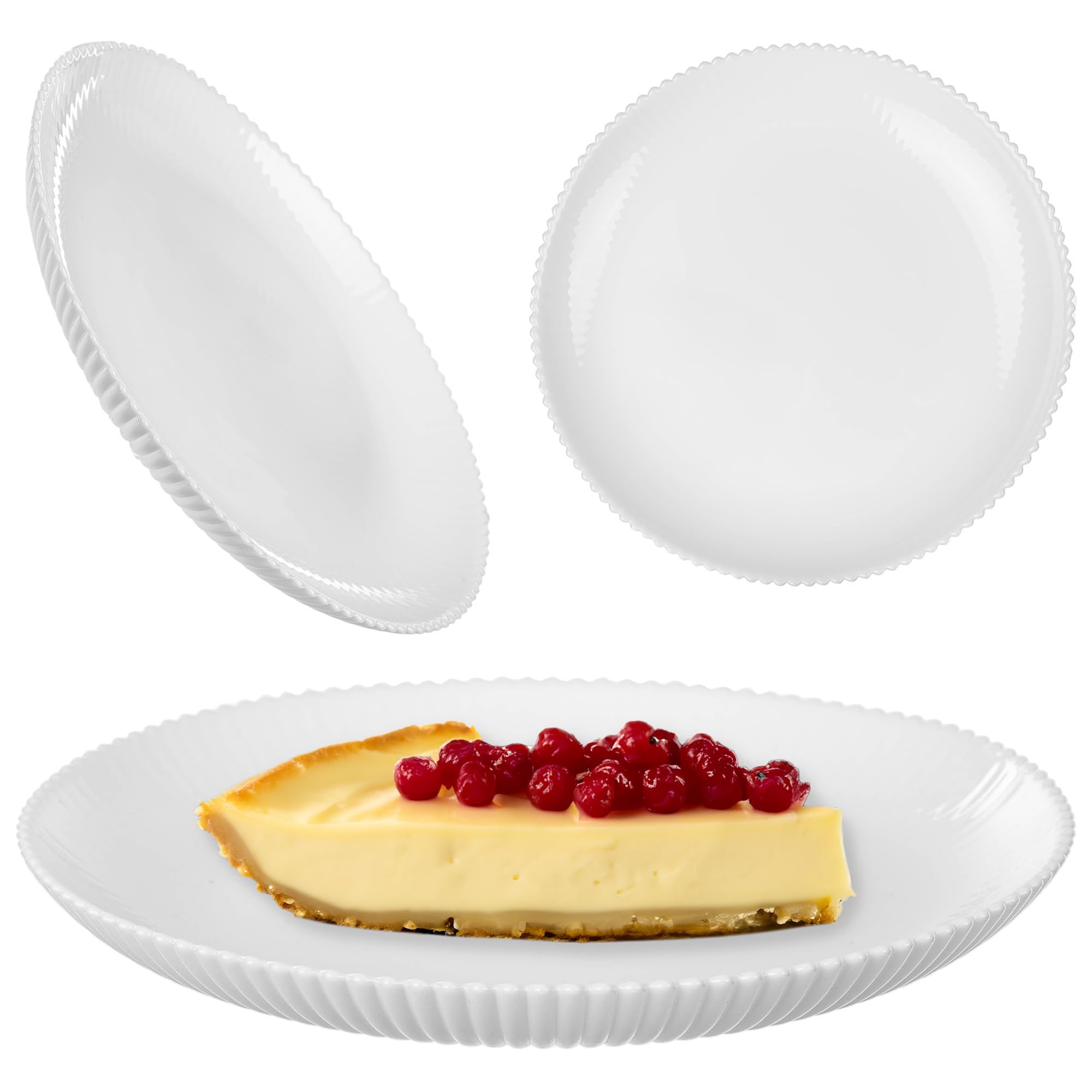 KADAX Geschirrset für 6 Personen, 18-teilig, weiße Tafelservice aus Opalglas mit Suppenschalen, Speisetellern & Desserttellern, Spülmaschinenfest (Weiß XL)