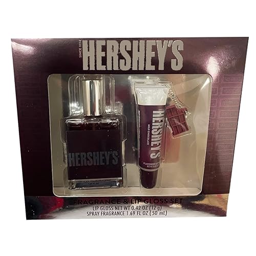 Taste Beauty Hershey - Juego de 2 piezas de fragancia perfumada de chocolate con leche y brillo labial saborizado