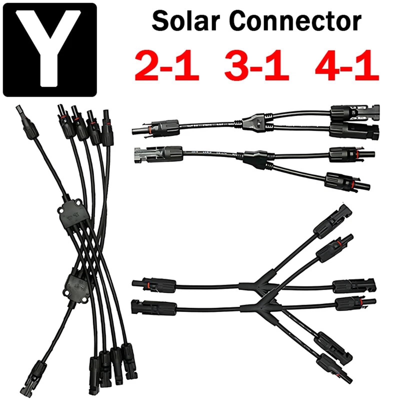 1/5/20/100 zestaw PV złącze solarne fotowoltaiczne męskie żeńskie wtyczka wodoodporna 3 4 5-drożny typ Y 1 w 2/3/4 wyjścia system zestawów solarnych (MC4-Y5,5 ZESTAWY)