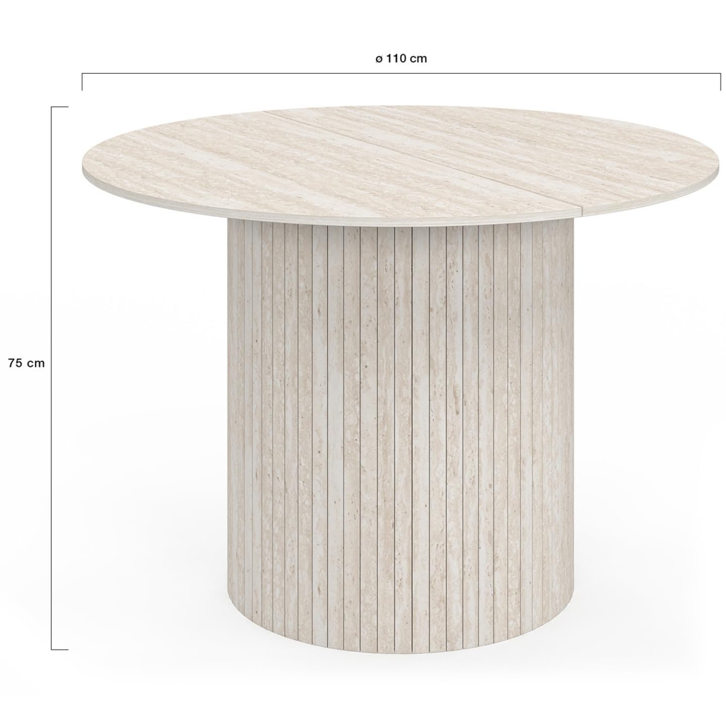 IDMarket - Table à Manger Ronde Juliette 6 Personnes 110 cm Pied Lattes