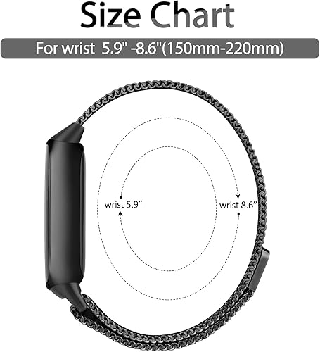 Miniatura 4 de Correa de metal para Fitbit Luxe para mujeres y hombres, correa de repuesto magnética ajustable de malla de acero inoxidable compatible con Fitbit