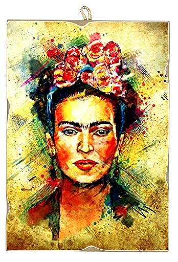 KUSTOM ART Cuadro cuadro de estilo vintage de la serie de personajes famosos (Frida Kahlo), impresión sobre madera, 25 x 18 cm. | Ya disponible en tu tienda friki favorita! En mundofriki.es! KUSTOM ART Cuadro cuadro de estilo vintage de la serie de personajes famosos (Frida Kahlo), impresión sobre madera, 25 x 18 cm. | Ya disponible en tu tienda friki favorita! En mundofriki.es!