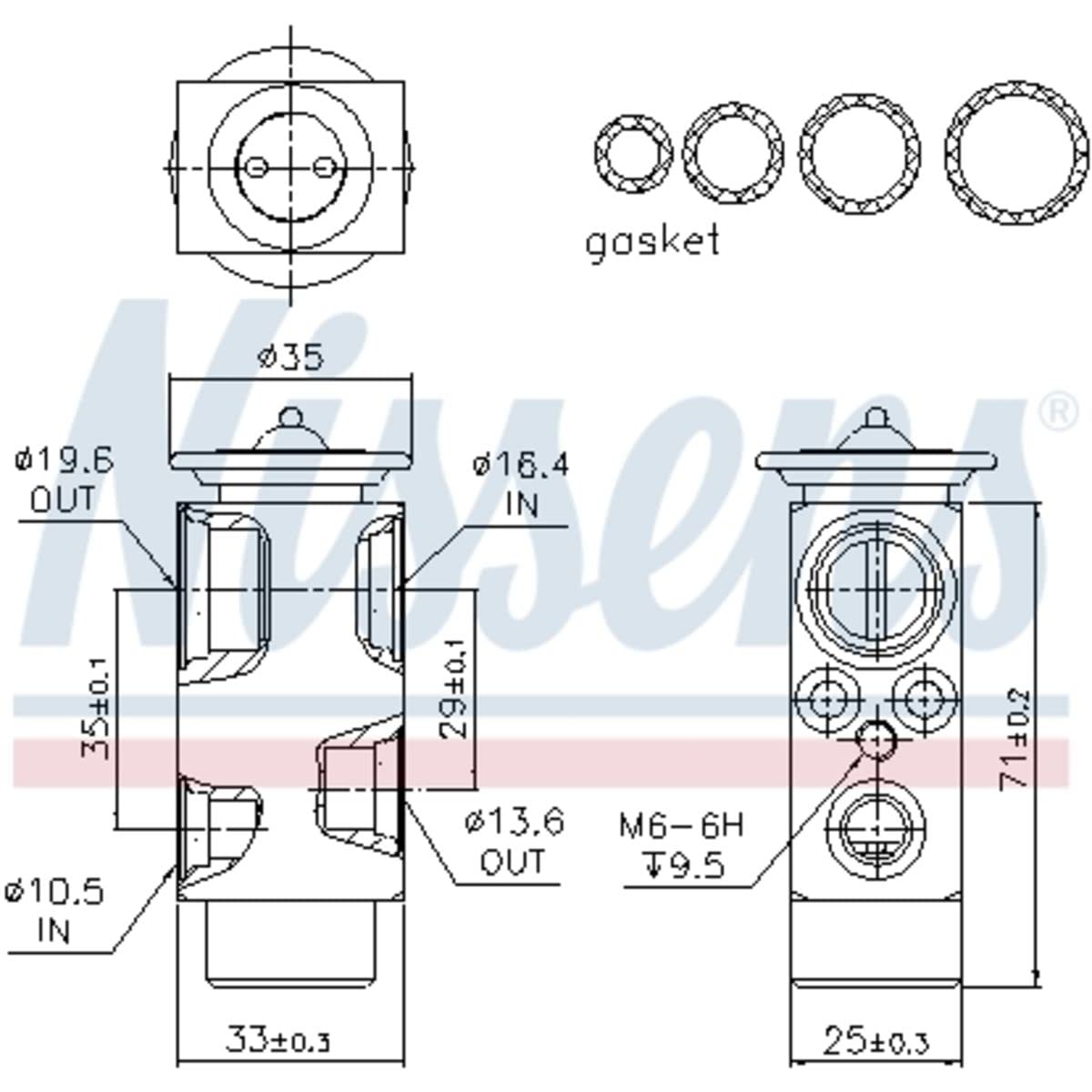 NISSENS 999325 Expansionsventil Klimaanlage Kompatibel mit VOLVO FLC 0018300584 06258640 1697376