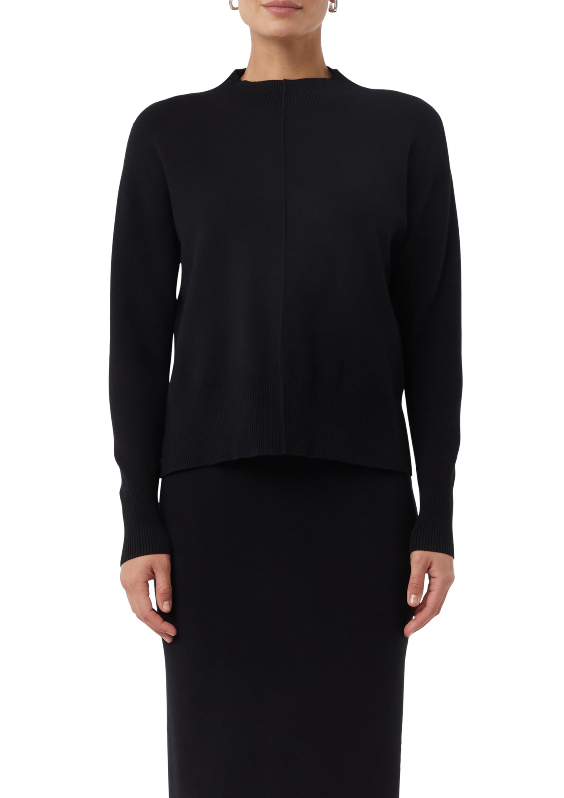 Comma Feinstrickpullover aus Viskosemix mit Ziernaht