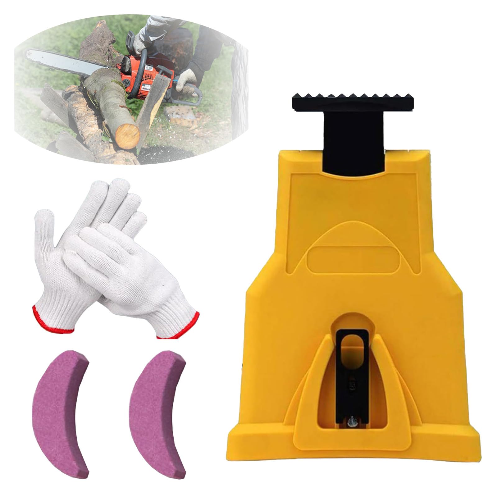 Portable Chainsaw Sharpener for 14, 16, 18, 20 Inch Chainsaw Blades - Fast, Efficient Chain Saw Sharpener with 2 Sharpening Stones, 1 Piece