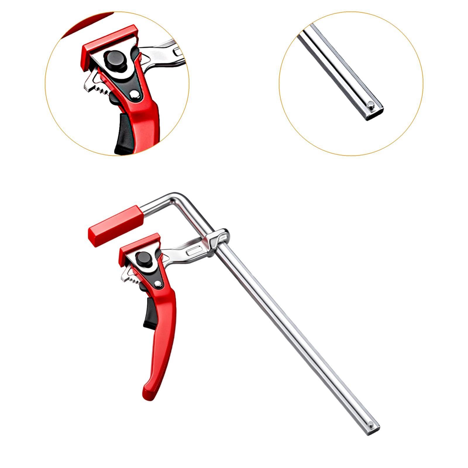 Morsetto a Cricchetto Serraggio Forte Guida Binario Morsetto Regolabile Azione Veloce Materiale Resistente Adatto per Carpentieri Artigiani, Lunghezza 35 Cm