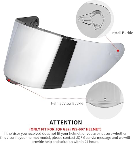 Miniatura 7 de Casco de motocicleta de cara completa WS-607 aprobado por DOT para adultos, con visera transparentenegroplateado cromado (BB negro plano, L)