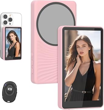 Bestrip Magnetic Phone Vlog Selfie Monitor Screen, 1080P Back Camera Selfie Monitor,4K 30fps Wireless Recording for iPhone & Android,Rear Camera for Selfie Vlog Live Stream TikTok