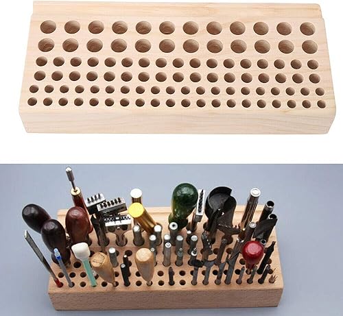 Miniatura 2 de Fetcoi 98 Estilos Cuero Artesanal Soporte de Herramientas de Cuero Organizador de Herramientas de Cuero de Madera Profesional Caja de Almacenamiento