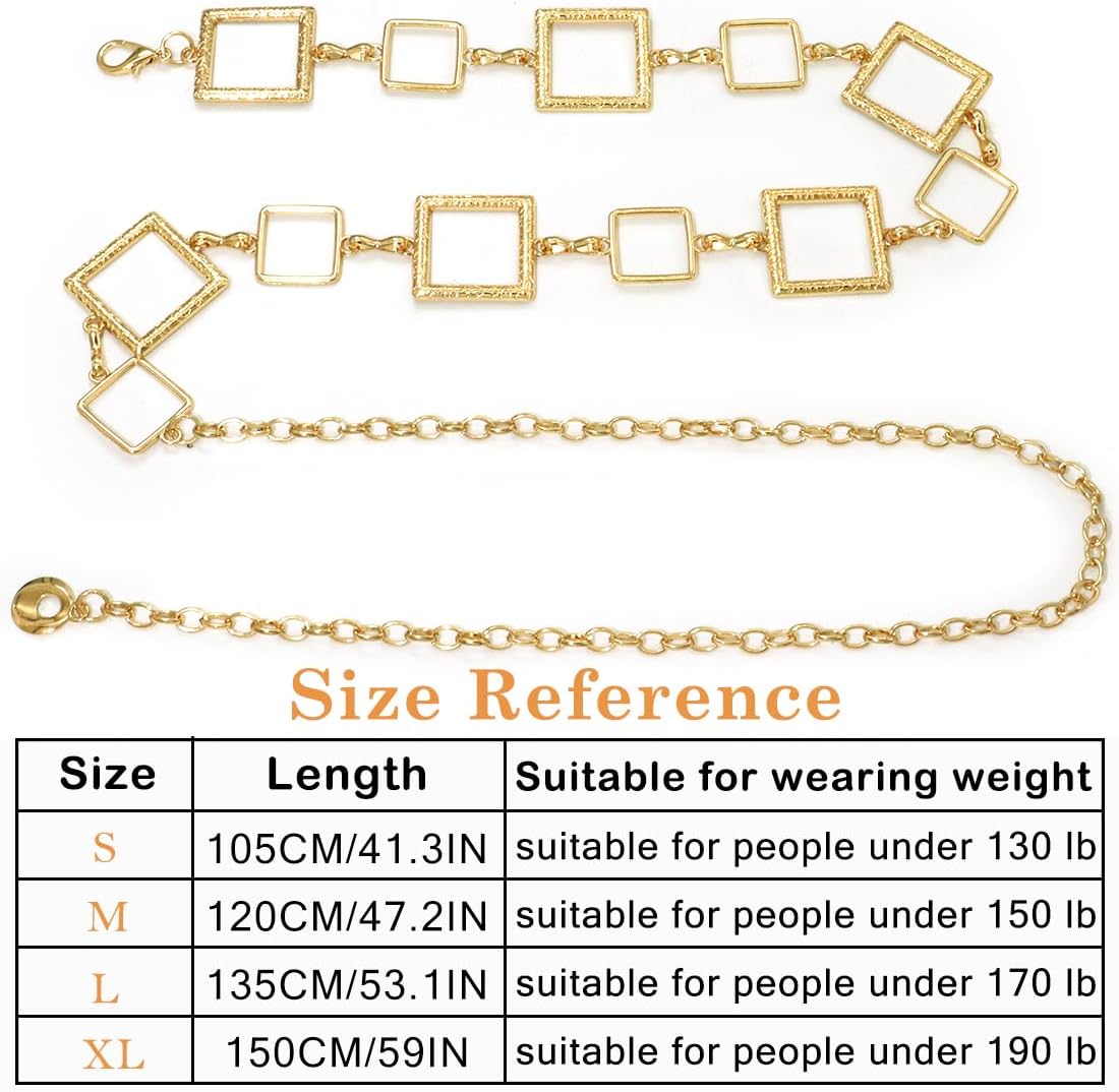 Waist Chain for Women Metal Belly Belt Adjustable Waist Belt for Dress Vest Jeans