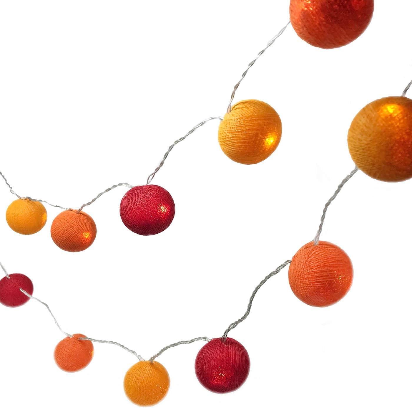 Blaze On Ambient Ball Fairy Lights (Fire Tones) HandSpun Cotton