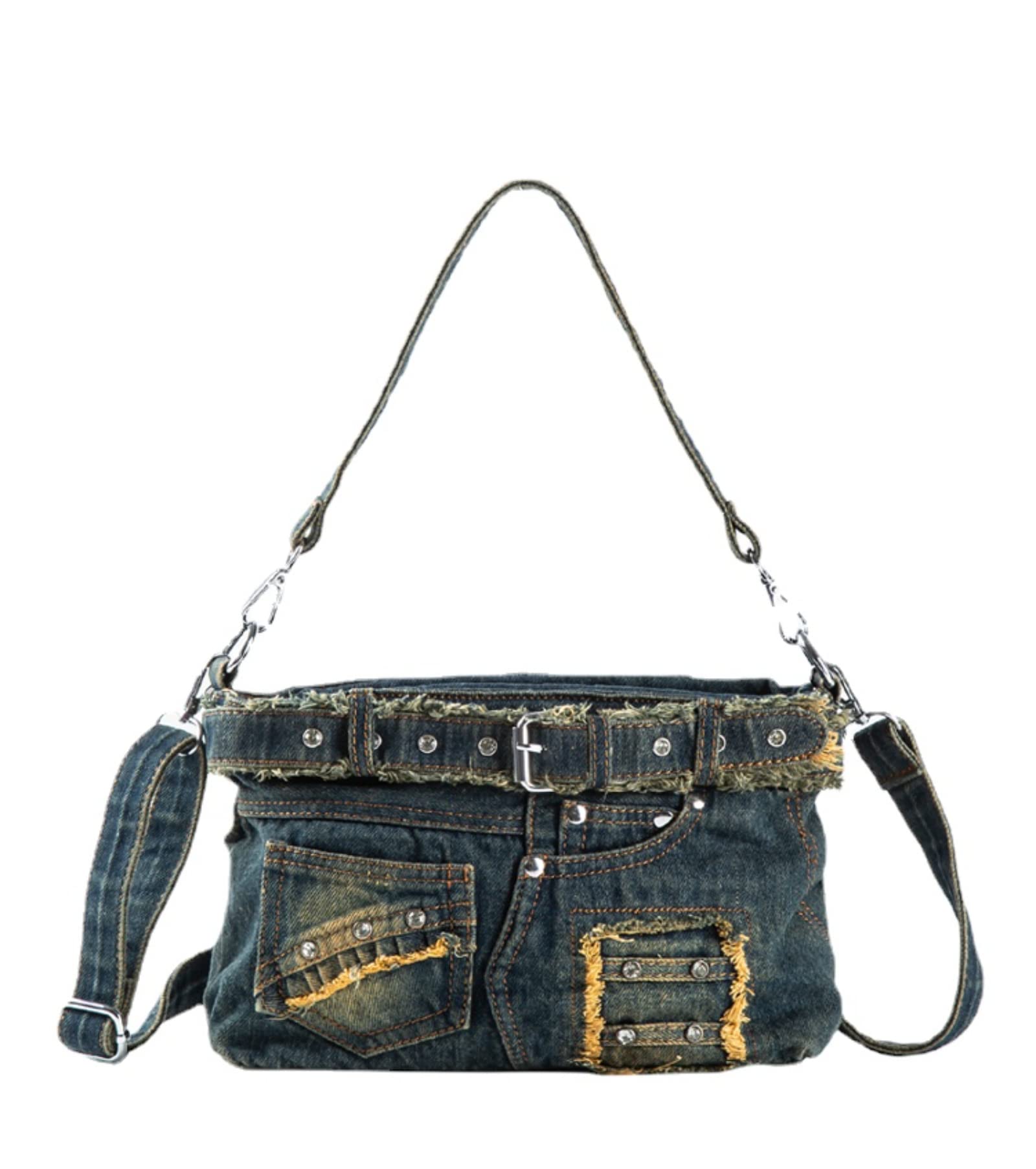 Amazon.com: XPONNI Y2k Bag Jean Bag Y2k Denim Grunge Tote Bag Y2k