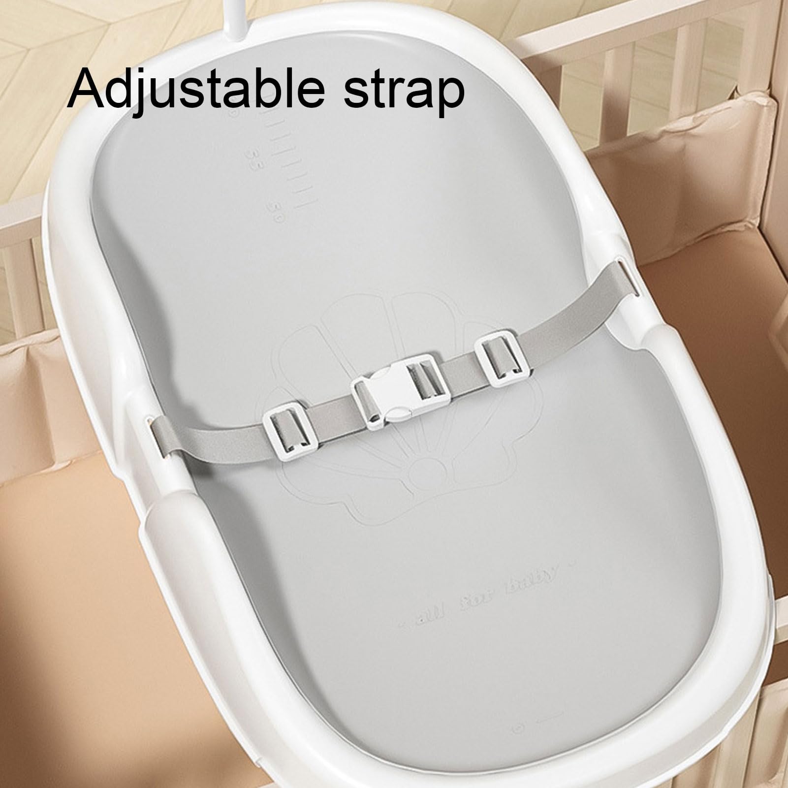 ViaGasaFamido Baby-Wickelstation, Faltbare Windel-Wickelunterlage mit Badefunktion für Neugeborene, Kleinkinder, Kompakte Reise-Kinderzimmer-Aufbewahrung, Kunststoffoberfläche (Grau-weiß)