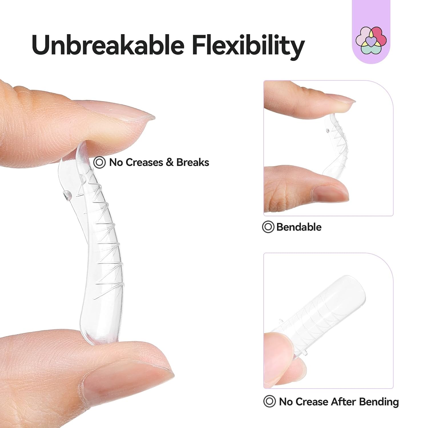SAVILAND Easy Demolding Dual Forms: 180 PCS Reusable Nail Forms for Poly Gel, 5 Shapes, 12 Sizes Poly Gel Nail Molds for Intuitive Operation, Suitable for Starter Nail Extension Salon Home DIY