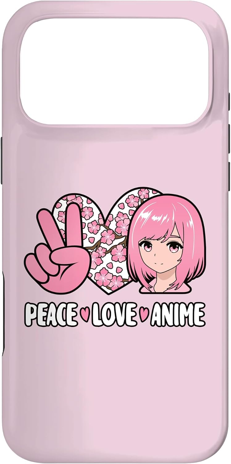 Peace Love Anime Cute Otaku Women Girls Case for iPhone 17 Pro Max