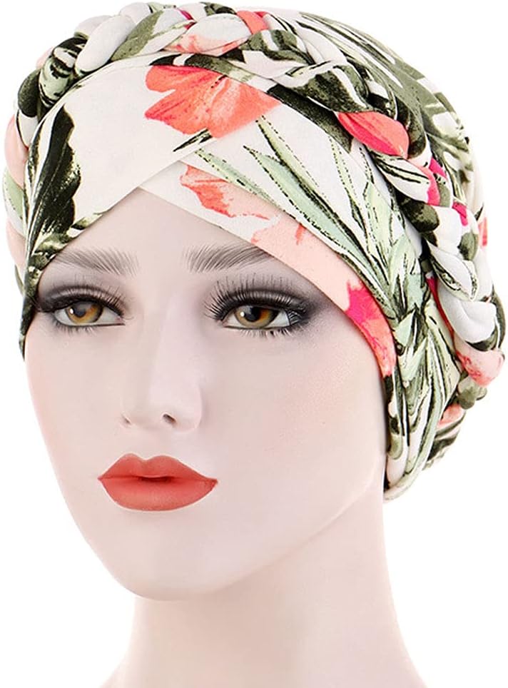 3 Pack Womens Printed Turban Hat Head Wraps Covers Chemo Cancer Beanies Cap Headwear - Image 4