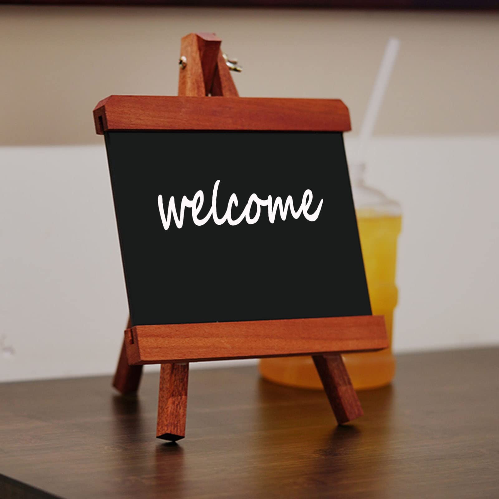 Cartel De Pizarra De Mesa con Trípode De Madera, Acrílico Negro Tablero De Mensajes para La Boda del Partido Eventos Buffet Restaurante Cafe Boutique