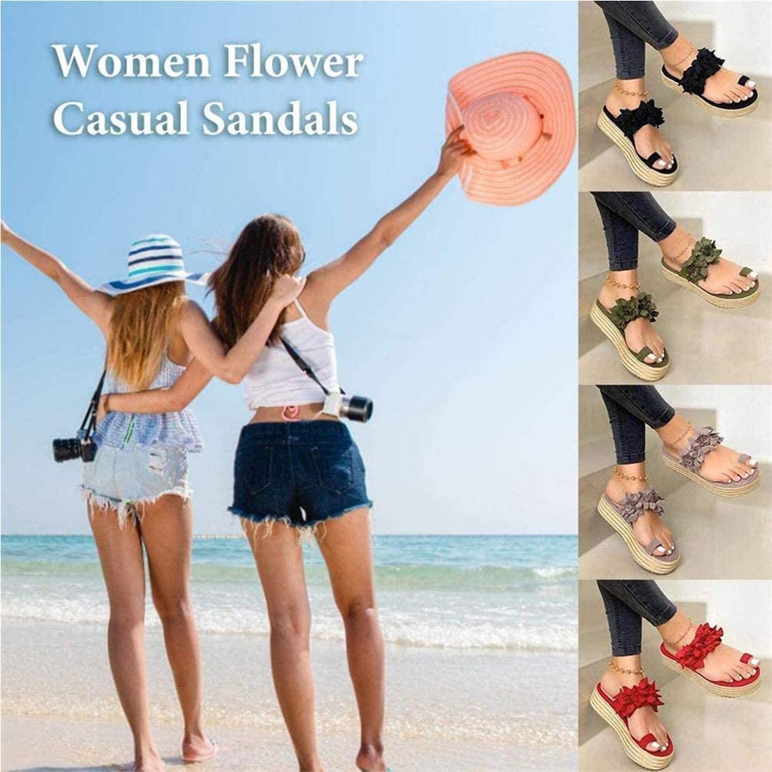 YHQZNLXQ Sandalias para Mujer Plataforma Borla Sandalia Cerrada Toe Hebilla Zapatos con Flecos Cómodo Verano Al Aire Libre Playa Viajes Chanclas