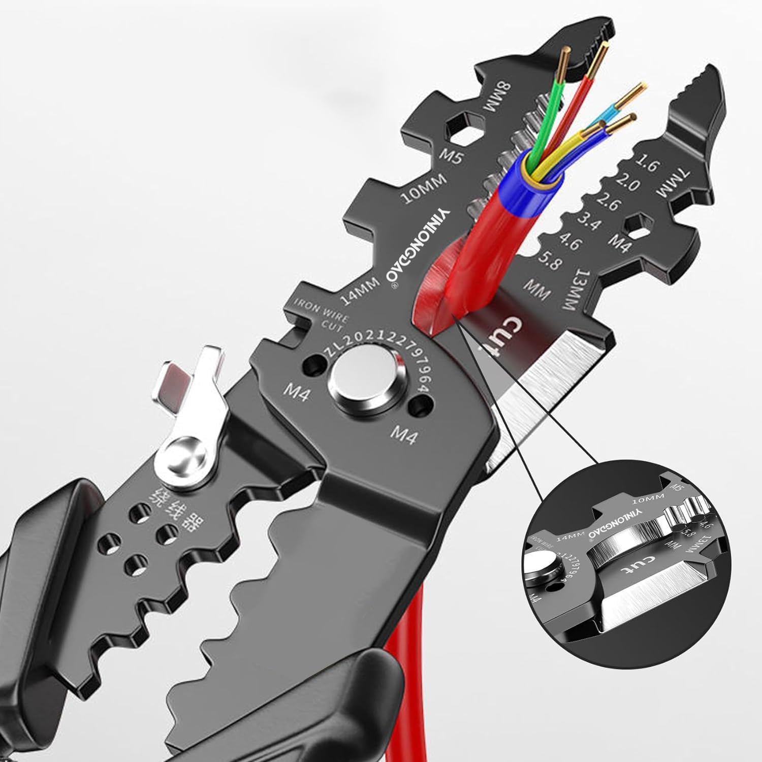 Multifunction 25 in 1 Wire Strippers Electeical, 8 inch Wire Crimping Tool, Wire Cutter, Professional Electrician Pliers Tools and Cable Stripper for Cutting, Stripping, Shearing