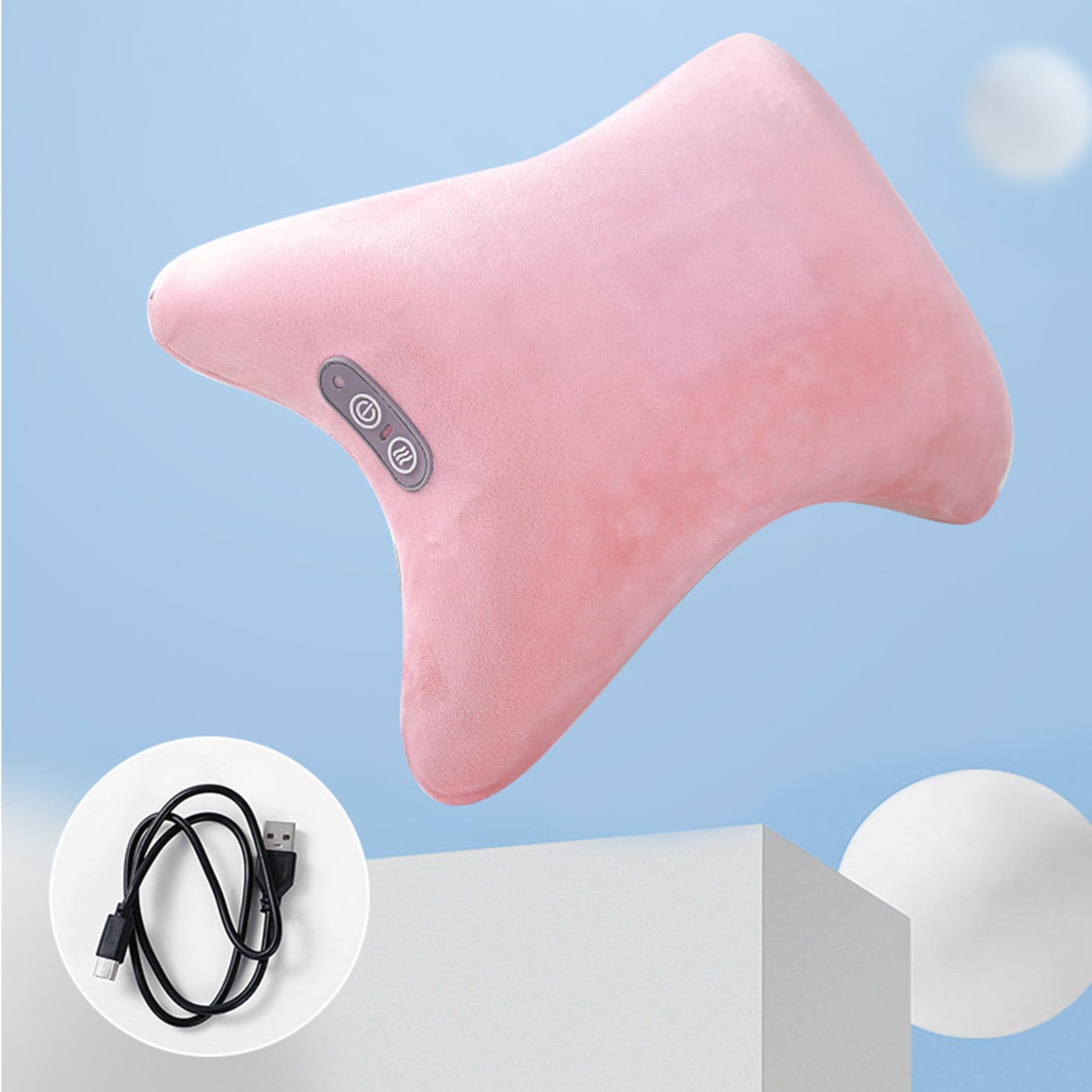 Cuscino da massaggio al collo di massaggio posteriore elettrico. (Rosa)
