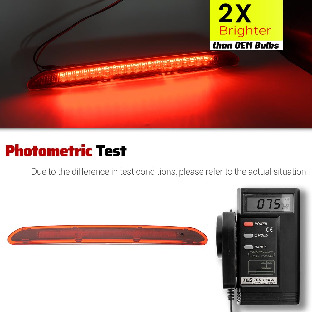 NSLUMO Voor Seat Ibiza 6J 6P Leon MK2 Achterste Midden Hoog Gemonteerde Stoplicht Aanvullende Derde Remlicht Rood LED 3e Derde Remlicht Rook Lens OEM#:6J0945097A 6J0945097B