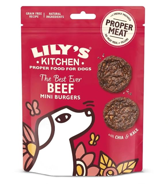 Lily's Kitchen - Snack para perros adultos Lily's Kitchen mini hamburguesas grain free ternera 70 g