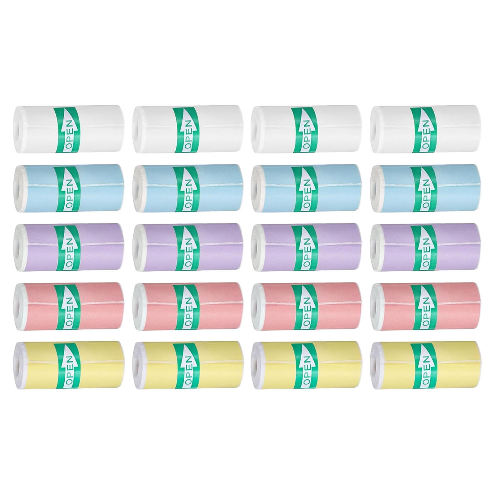 Elnwnnkc 20Pack Pocket Printer Thermals Paper Roll 57x25mm SelfAdhesive Sticker Labels BPAFree for Kids Printing Thermals Sticker Paper for Printers