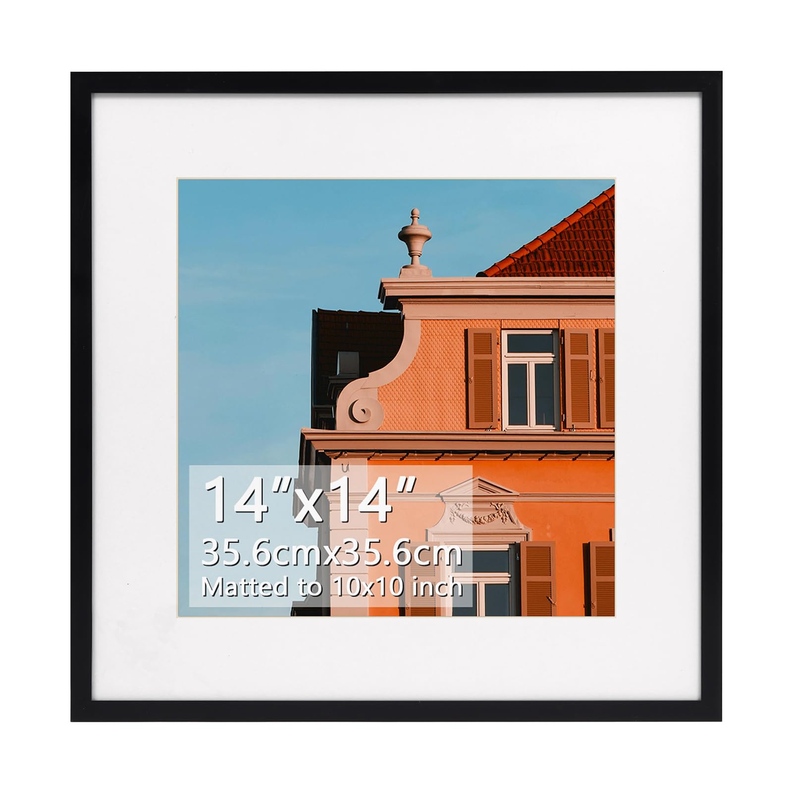 Americanflat 14x14" Picture Frame - Slim White Square Frame With Mat For 4x6 Or Display 14x14 Photo, Polished Plexiglass, Wall Mount - View #11