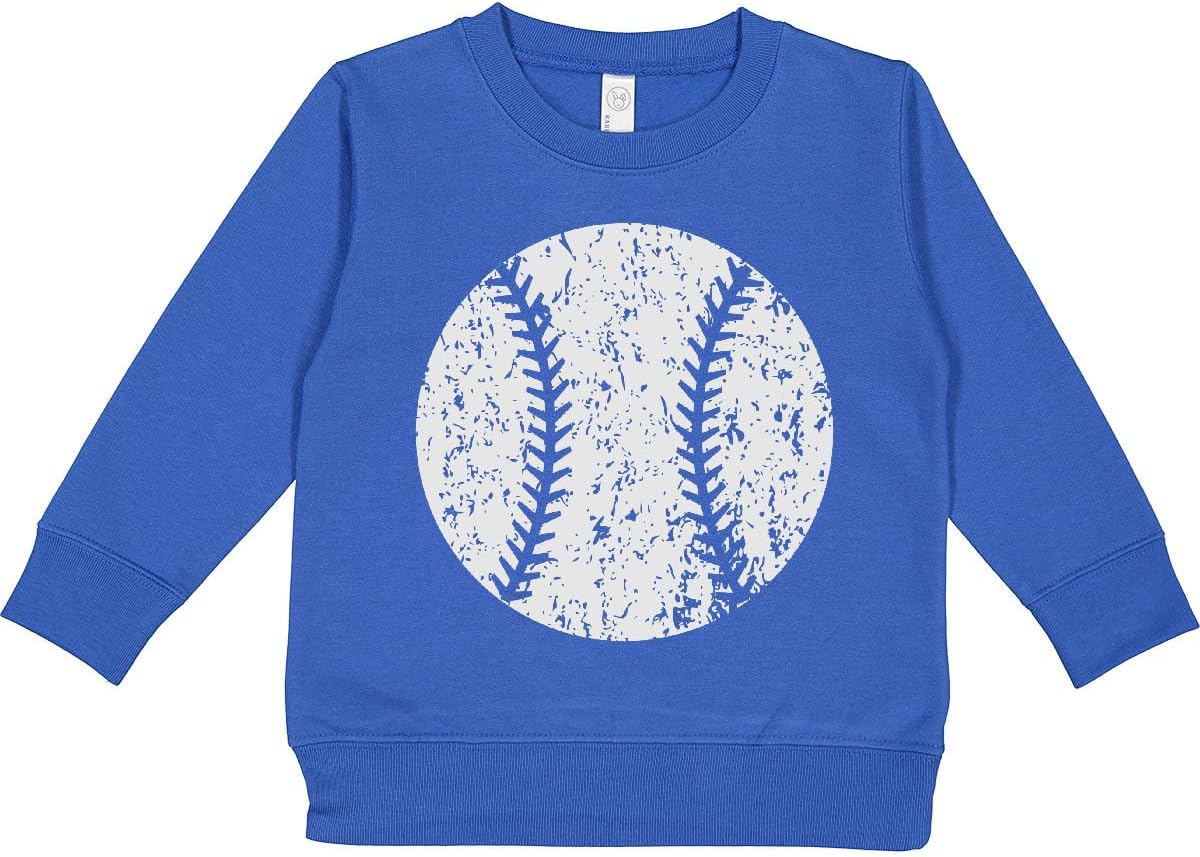 inktastic Distressed Baseball in White Toddler Sweatshirt