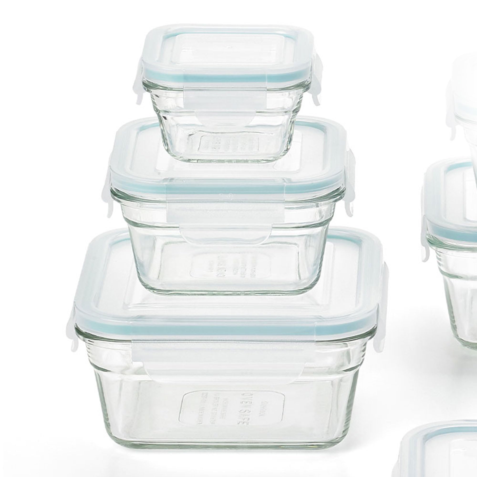 Amazon｜Glasslock 強化ガラス食品保存容器 蓋付き 家庭用必需品