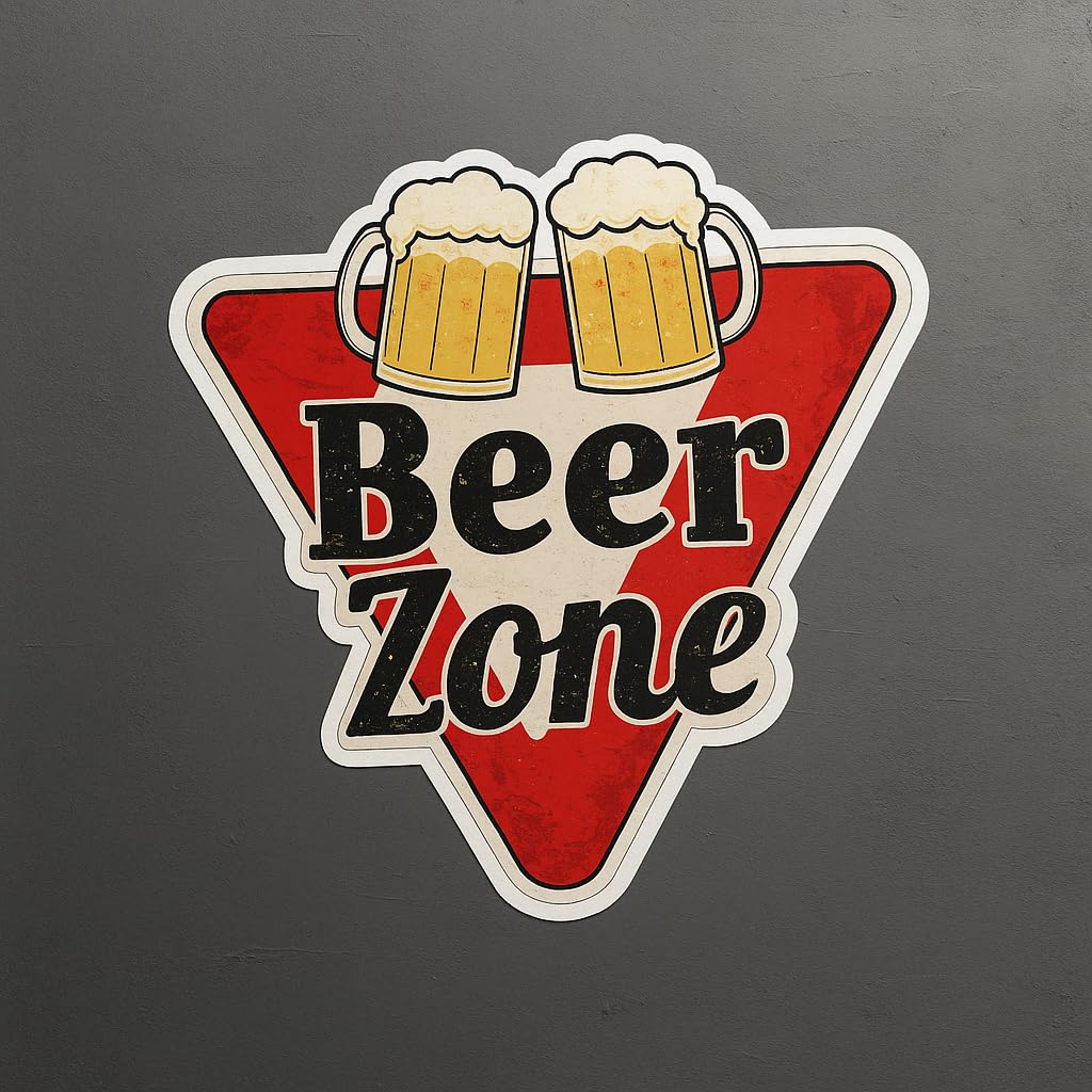 Adesivo da parete con scritta "Beer Zone", divertente adesivo da parete per casa, bar, cucina, grotte degli uomini, garage o feste, in vinile impermeabile, 310 x 330 mm