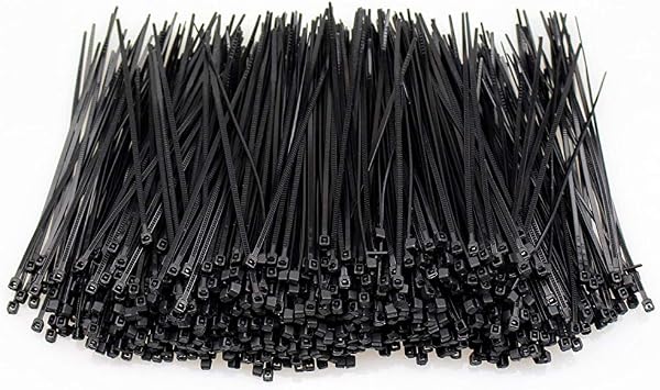 4 Inch Cable Ties 1000 Pack Black UV Weather Resistant 18 LBs Zip Ties Black