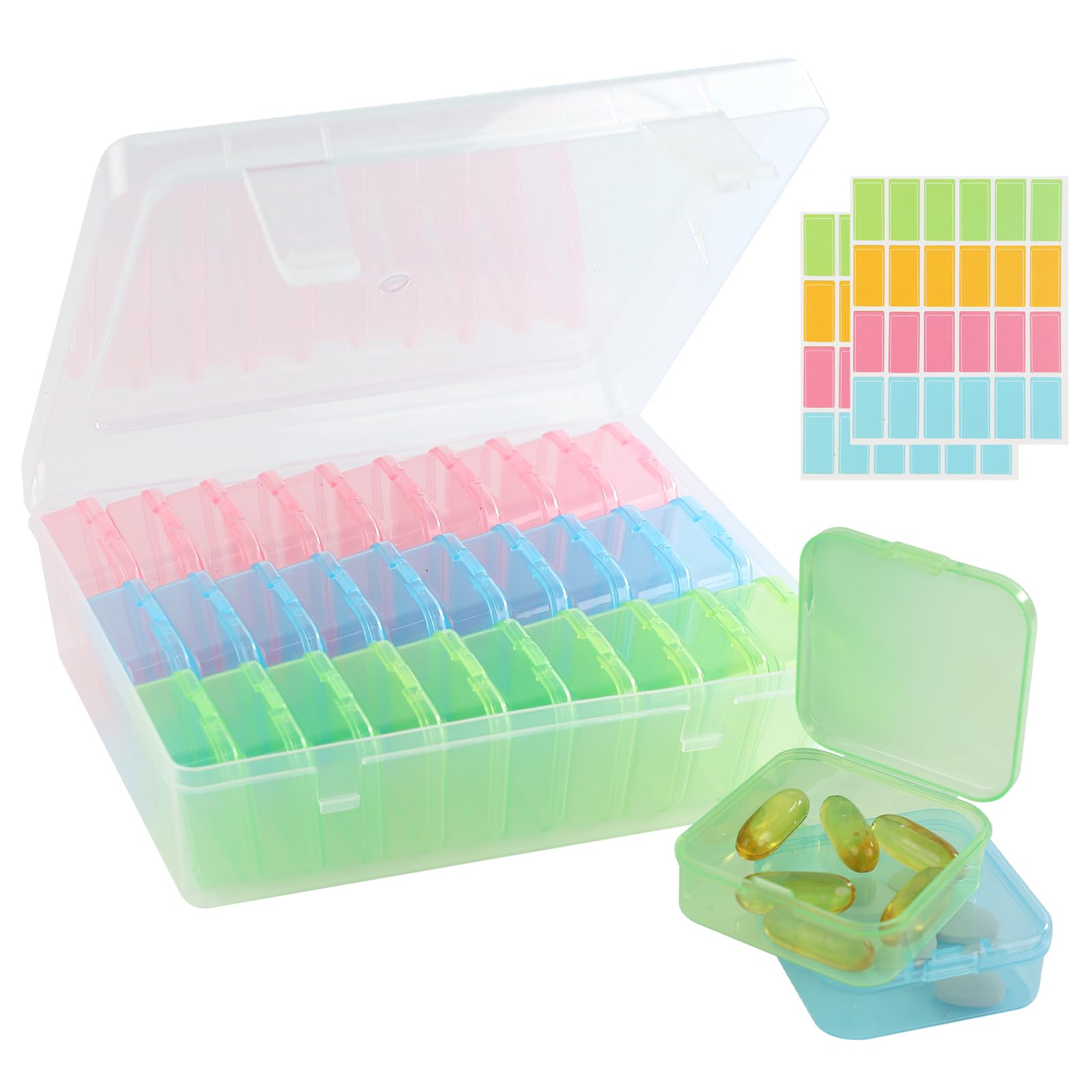Lot De 30 Boîtes De Rangement Transparentes Avec Couvercle - Mini Organisateurs Pour Perles, Bijoux, Vis - 3