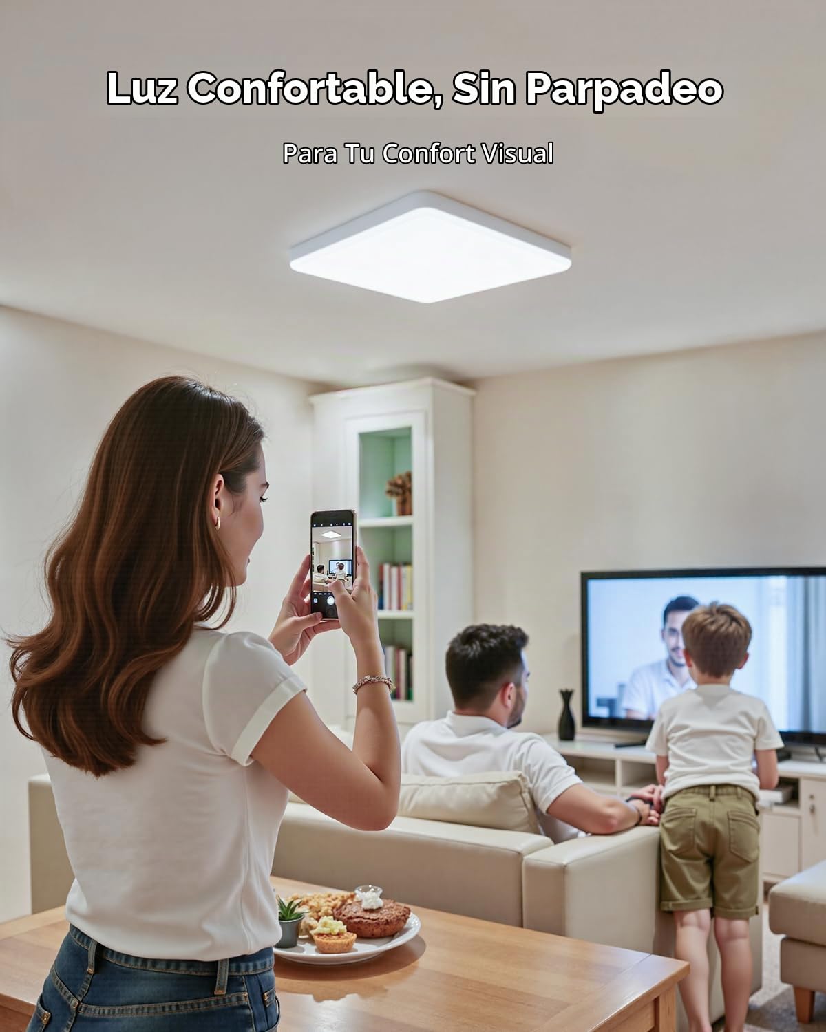 Yafido LED Lámpara de Techo Moderna 48W Plafón Led Cuadrado Ultra Delgado Downlight Blanco Natural 4000K 4320LM adecuada para Cocina Balcón Dormitorio Corredor Sala de Estar 30*30*4cm No-Regulable
