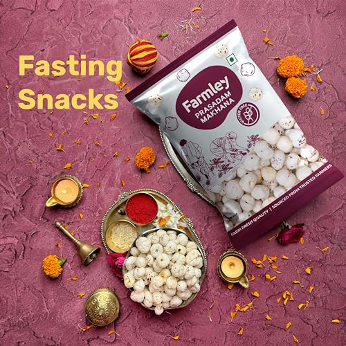 Image of Farmley Prasadam Makhana, 250 g, Fit for Fasting | Foxnuts, Lotus Puffs | Rich in Calcium, Maintains Weight, Healthy Snacks