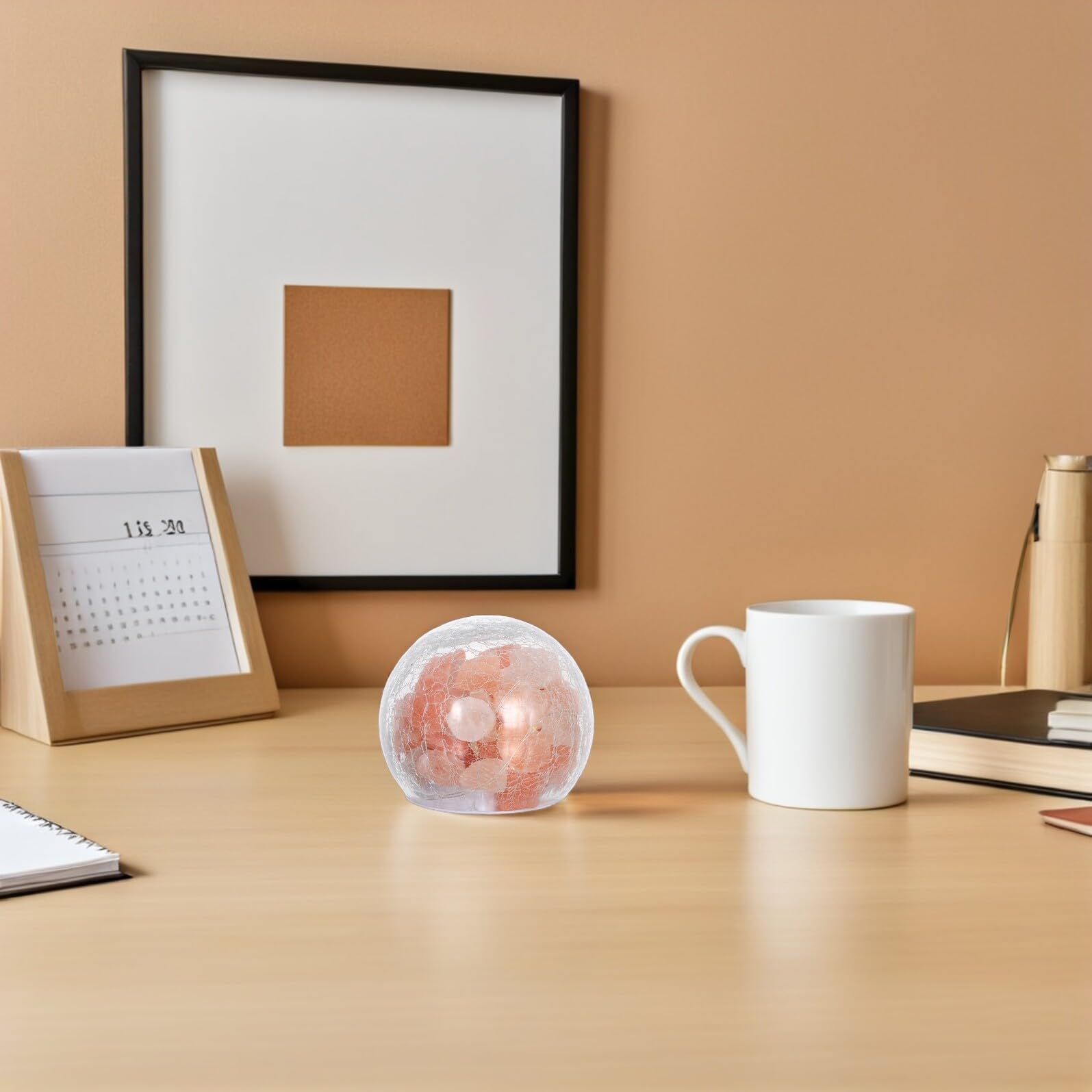 Lampe de Sel de L’himalaya Veilleuse Décorative en Cristal pour Chambre