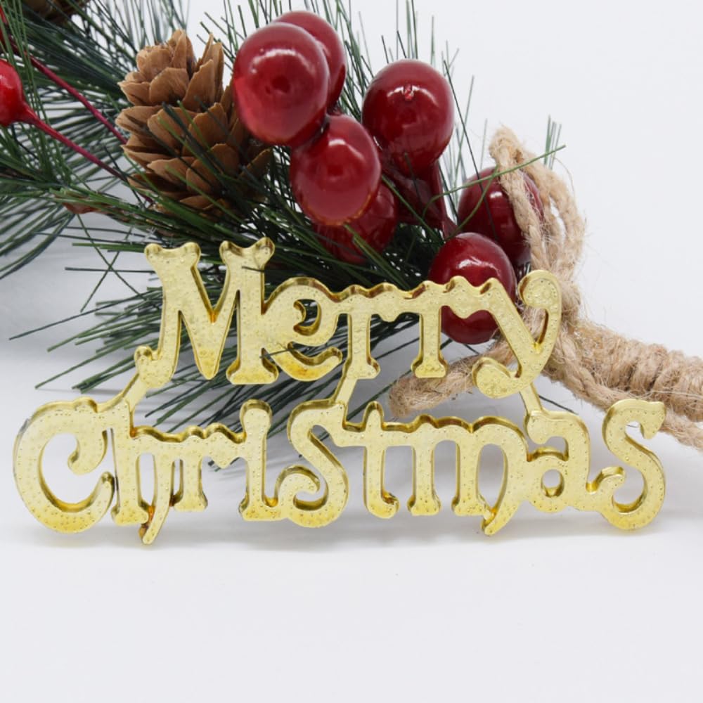 Lot de 10 pendentifs de Noël, avec trous, pour sapin de Noël, décoration de Noël, loisirs créatifs, à enfiler, pâte, dorés, 47 cm