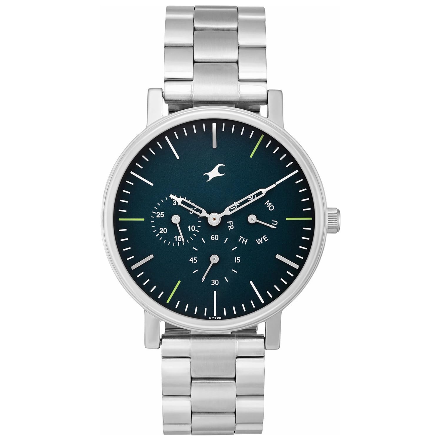 fastrack Multifunction Green Round Dial Steel Colour Stainless Steel Strap Mens Watch - NT3276SM02-picture-16