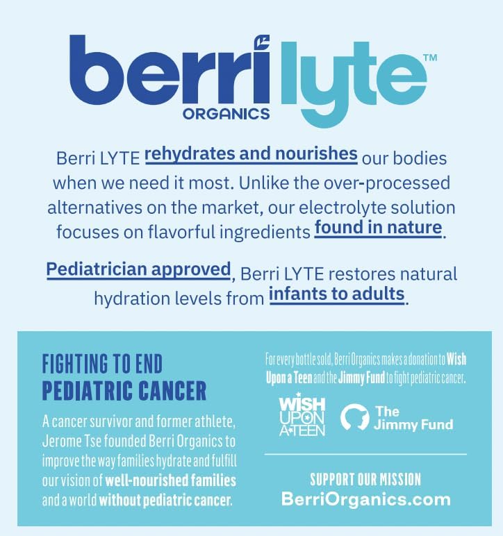 Image of Berri Lyte Plant Based Organic Electrolyte Solution - Pediatric Rehydration Drink - Low Sugar 4 Flavor Variety Pack, 1 L, 8ct