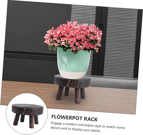 Miniatura 7 de GANAZONO Soporte para maceta de flores, taburete de tronco de árbol, soporte de pedestal de madera al aire libre, taburete para plantas, mini