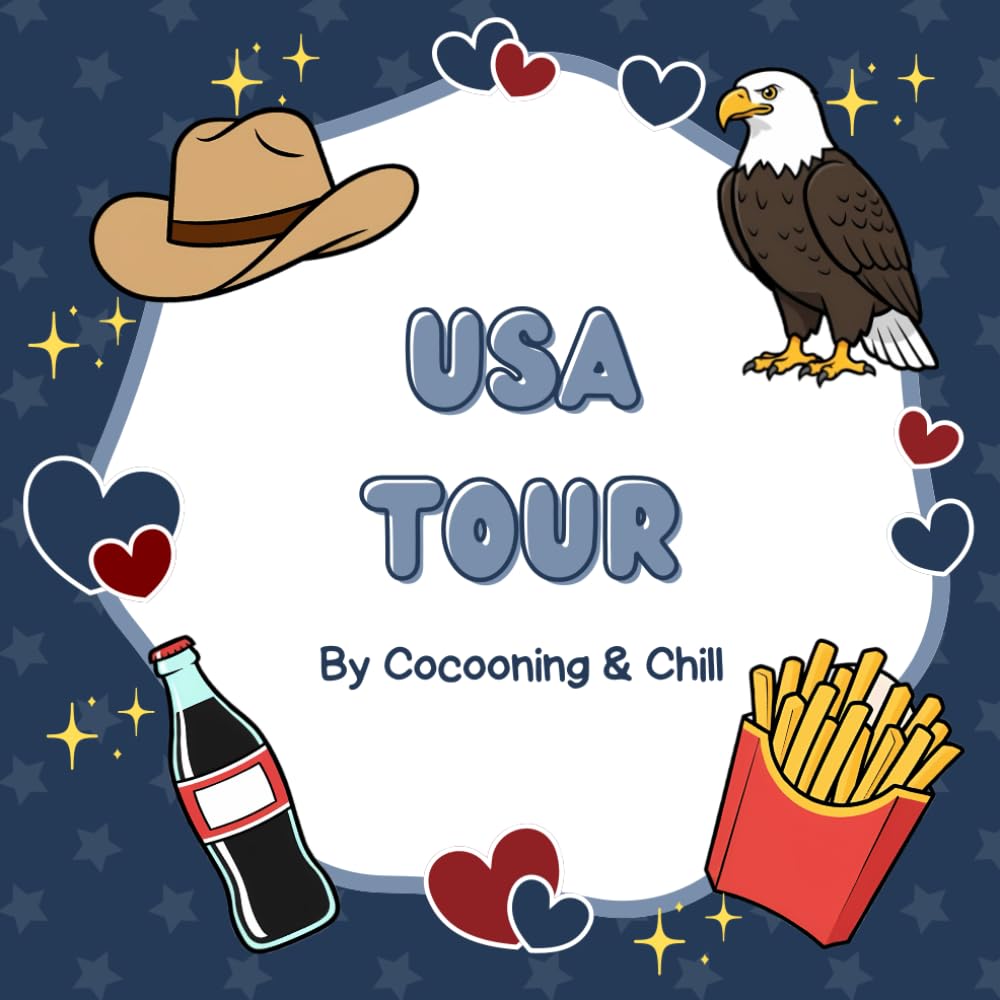 USA Tour Coloring Book: Bold and Easy Designs with Iconic American Landmarks, Relaxing Landscapes, and Classic Road Trip Scenes for Stress Relief