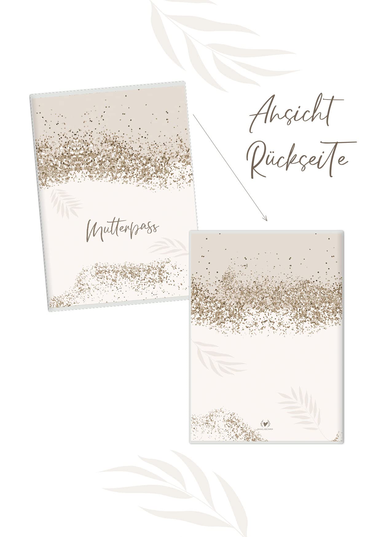HIMMEL.HERZ.PAPIER Maternity Log Cover - High-Quality Protective Cover for Your Maternity Log - Glitter, 1 Stück (1er Pack) - Image 2