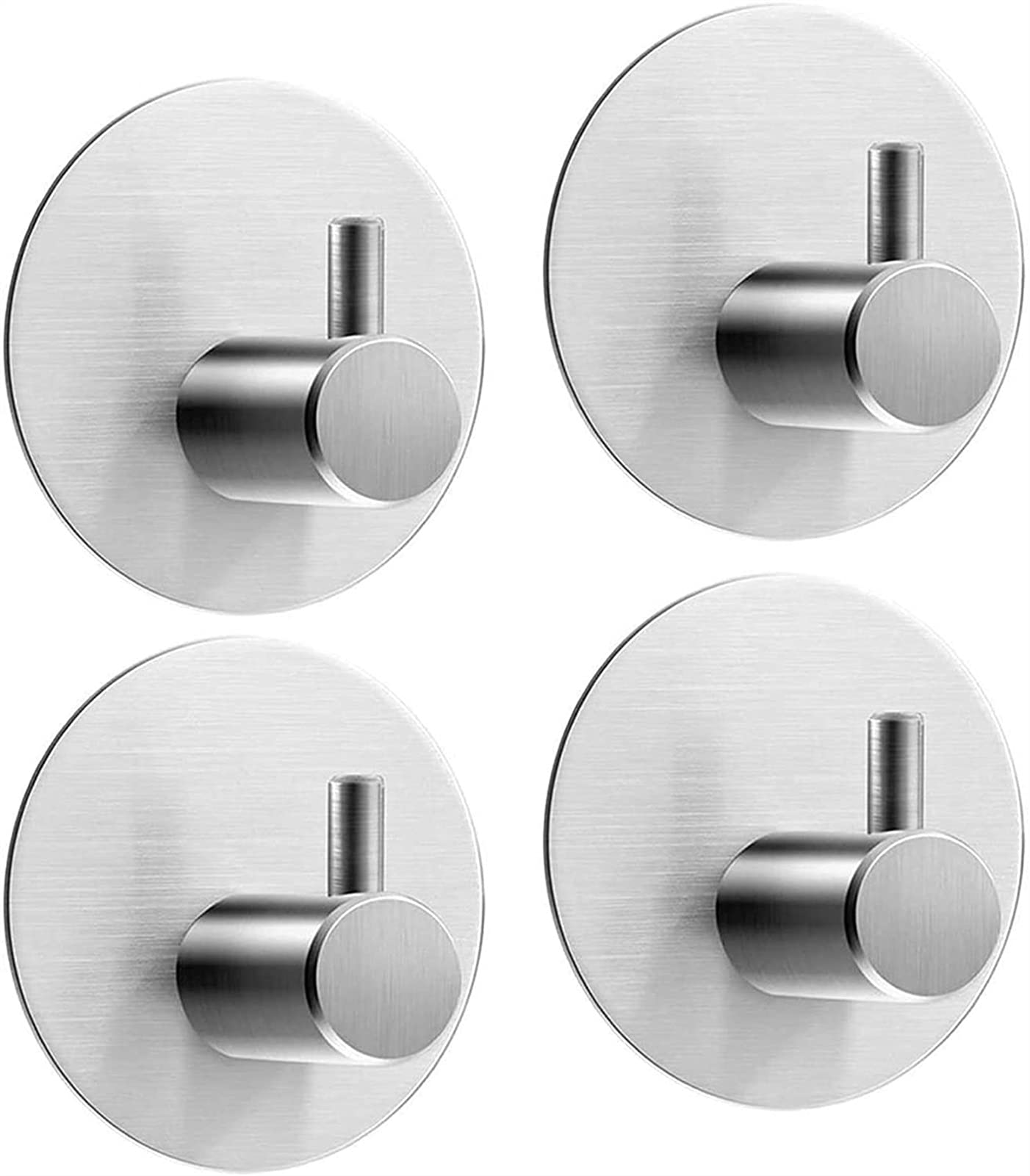 Patère crochet unique en acier inoxydable brossé pour porte de salle de bain lot de 4