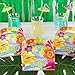 Super Z Outlet Colorful Luau Hawaii Island Tropical Treat Gift Paper Cardboard Boxes with Handles for Crafts, Candy Goodie Bags, Picnic Snacks, Birthday Party Favor, Baby Shower (12 Pack)