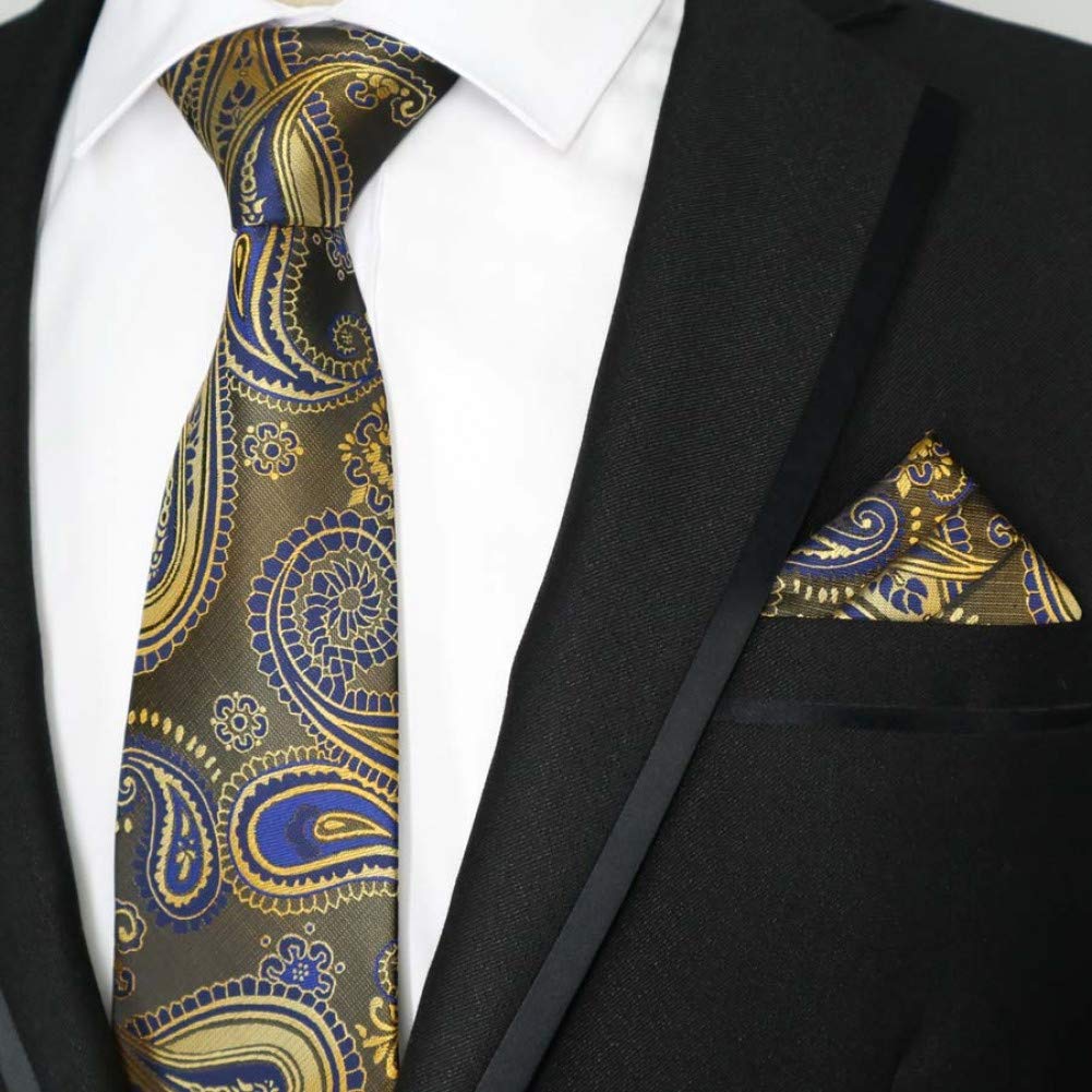 Cravate homme mariage à pois avec mouchoir de poche assorti pour costume