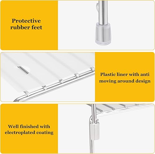 Miniatura 2 de Juego de 4 estantes organizadores de gabinete de cocina, organizador apilable y almacenamiento para armario de gabinete, elevadores de estantes