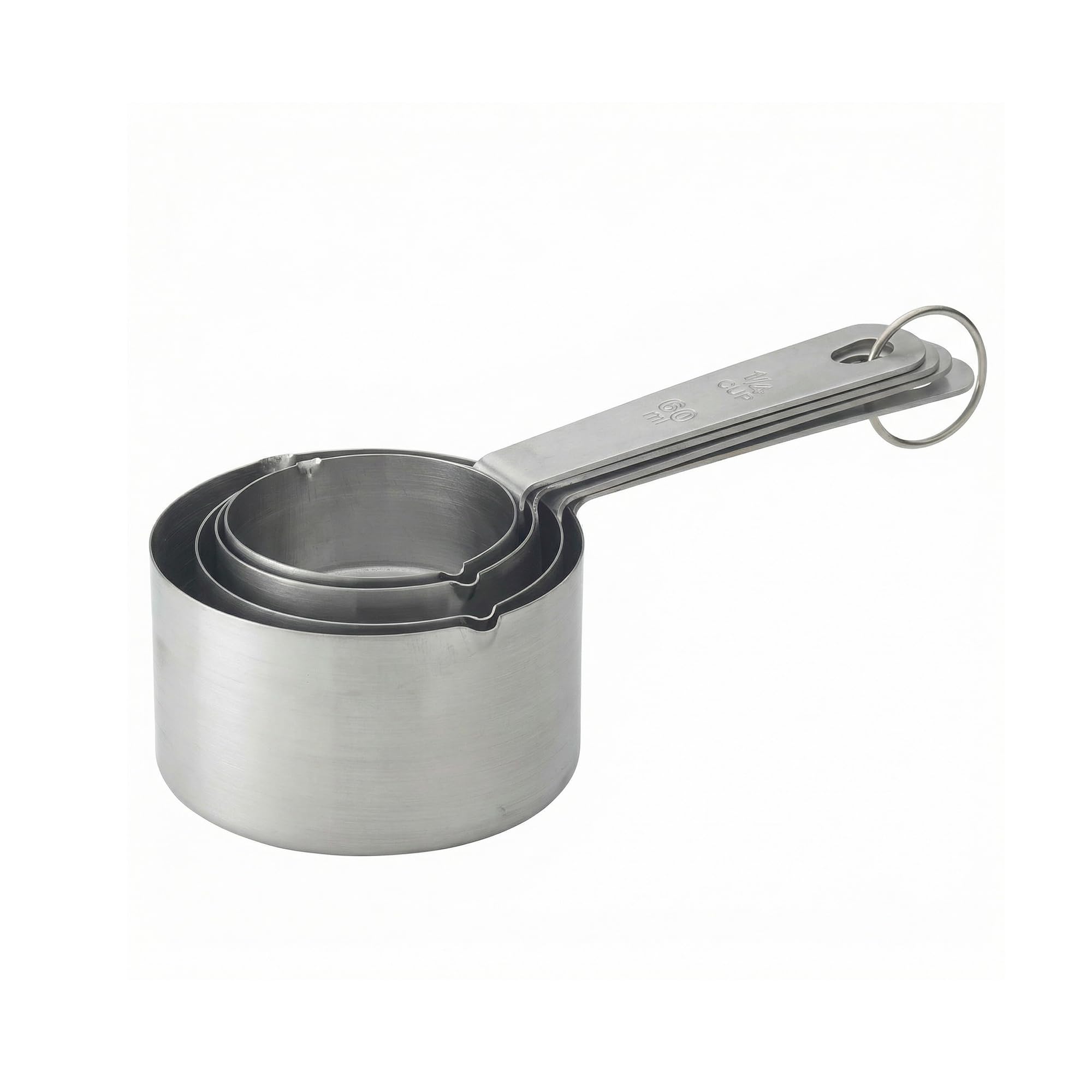 Mrs. Anderson’s Baking Measuring Cups with Pour Spouts, Heavyweight 18/8 Stainless Steel, 4-Piece Set