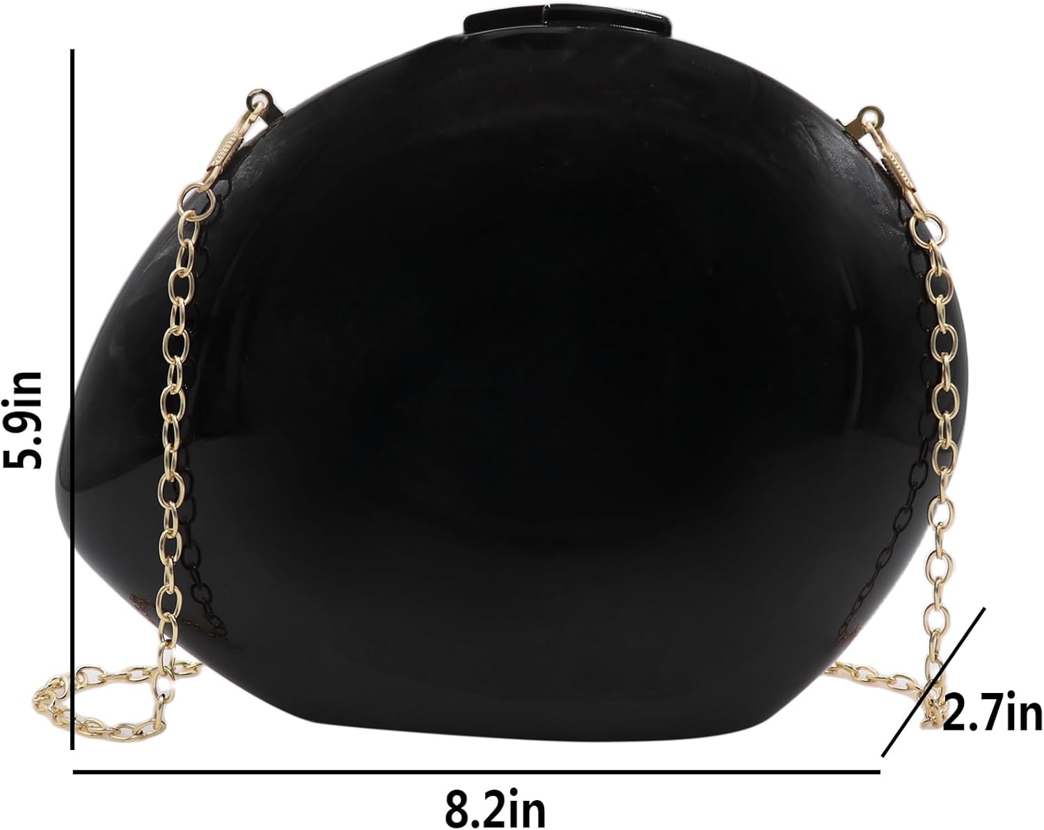 Women's Acrylic Crossbody Shoulder Bag Fashion Hobo Clutch Handbag Shiny Metallic Evening Party Wedding Purse with Chain - Image 6